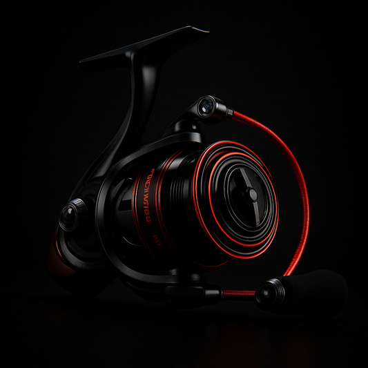 Moulinet de pêche Noir et Rouge